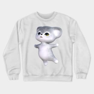 3d rendering of happy silver kitten Crewneck Sweatshirt